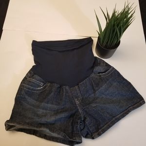 Maternity denim shorts